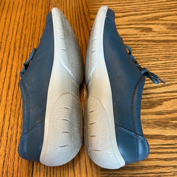 Hotter Dew Blue Leather Women's Lace Up Sneakers with Removable Sole Insert - Picture 3 of 11